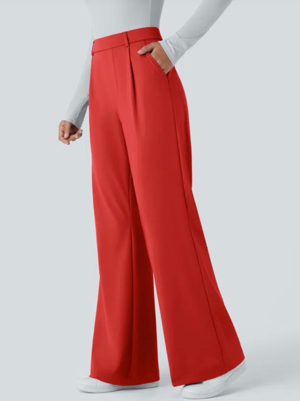 NWT Halara Flex DayStretch Work Flare Pants Women’s Large Valiant Poppy